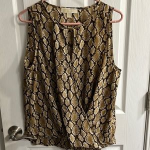 Snake skin, print sleeveless blouse